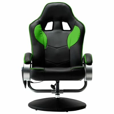 VidaXL Fauteuil de massage avec repose-pied Vert Similicuir 4 VidaXL Fauteuil de massage avec repose-pied Vert Similicuir – Image 4