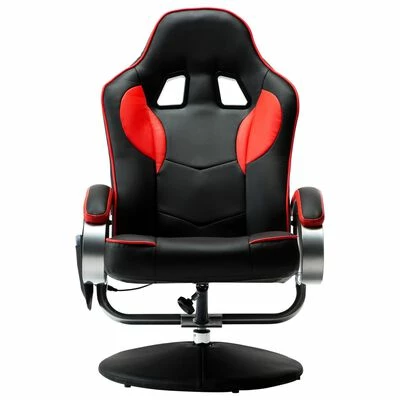 VidaXL Fauteuil de massage avec repose-pied Rouge Similicuir 4 VidaXL Fauteuil de massage avec repose-pied Rouge Similicuir – Image 4