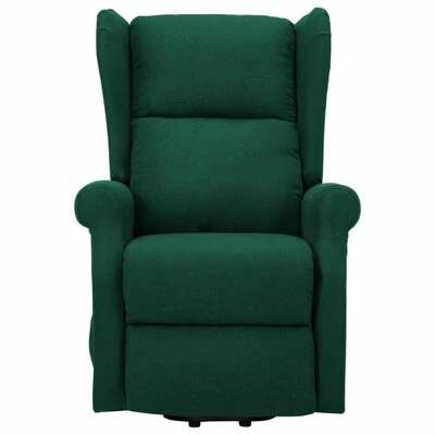 VidaXL Fauteuil de massage inclinable Vert Tissu 4 VidaXL Fauteuil de massage inclinable Vert Tissu – Image 4