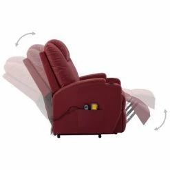 VidaXL Fauteuil inclinable de massage Rouge bordeaux Similicuir -Fauteuils électriques Soldes image 4 289761