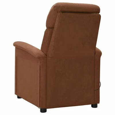 VidaXL Fauteuil inclinable de massage Marron Similicuir daim 4 VidaXL Fauteuil inclinable de massage Marron Similicuir daim – Image 4