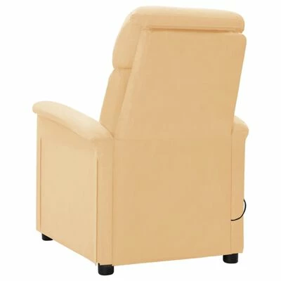 VidaXL Fauteuil inclinable de massage Crème Similicuir daim 4 VidaXL Fauteuil inclinable de massage Crème Similicuir daim – Image 4