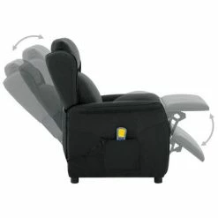 VidaXL Fauteuil inclinable de massage Gris foncé Tissu -Fauteuils électriques Soldes image 4 289787