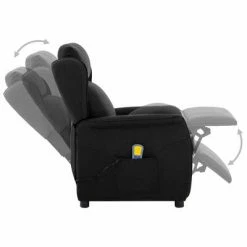 VidaXL Fauteuil inclinable de massage Noir Tissu -Fauteuils électriques Soldes image 4 289788