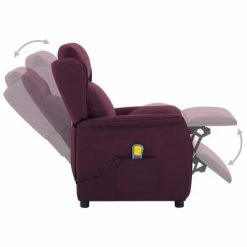 VidaXL Fauteuil inclinable de massage Violet Tissu -Fauteuils électriques Soldes image 4 289793
