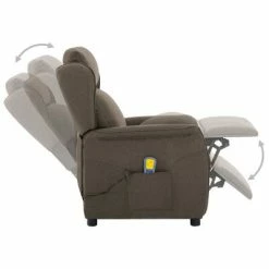 VidaXL Fauteuil inclinable de massage Taupe Tissu -Fauteuils électriques Soldes image 4 289794
