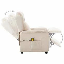 VidaXL Fauteuil inclinable de massage Crème Tissu -Fauteuils électriques Soldes image 4 289795