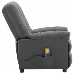 VidaXL Fauteuil inclinable de massage Gris clair Tissu -Fauteuils électriques Soldes image 4 289806