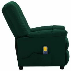 VidaXL Fauteuil inclinable de massage Vert foncé Tissu -Fauteuils électriques Soldes image 4 289812