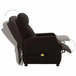 VidaXL Fauteuil inclinable de massage Marron foncé Tissu -Fauteuils électriques Soldes image 4 289831