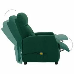 VidaXL Fauteuil inclinable de massage Vert foncé Tissu -Fauteuils électriques Soldes image 4 289832