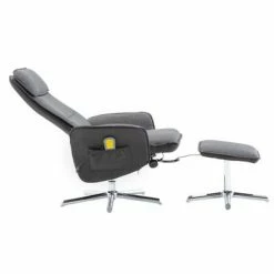 VidaXL Fauteuil de massage avec repose-pied Gris clair et noir Tissu -Fauteuils électriques Soldes image 4 289852