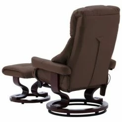 VidaXL Fauteuil de massage inclinable Marron Similicuir et bois courbé -Fauteuils électriques Soldes image 4 289867