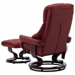 VidaXL Fauteuil de massage inclinable Bordeaux Similicuir bois courbé -Fauteuils électriques Soldes image 4 289869