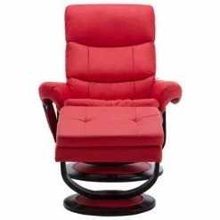 VidaXL Fauteuil de massage inclinable Rouge Similicuir et bois courbé -Fauteuils électriques Soldes image 4 289898