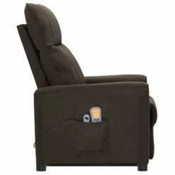 VidaXL Fauteuil inclinable de massage Marron foncé Tissu -Fauteuils électriques Soldes image 4 3098188