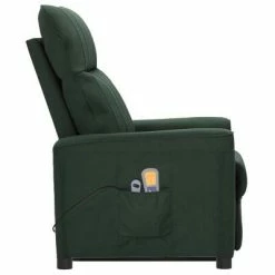 VidaXL Fauteuil inclinable de massage Vert foncé Tissu 9 VidaXL Fauteuil inclinable de massage Vert foncé Tissu -Fauteuils électriques Soldes image 4 3098189