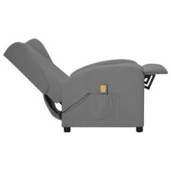 VidaXL Fauteuil inclinable releveur de massage Gris Similicuir -Fauteuils électriques Soldes image 4 3098253