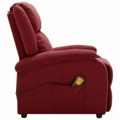 VidaXL Fauteuil de massage inclinable électrique Rouge bordeaux Tissu -Fauteuils électriques Soldes image 4 3098362