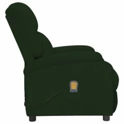 VidaXL Fauteuil de massage inclinable électrique Vert foncé Velours -Fauteuils électriques Soldes image 4 3098406