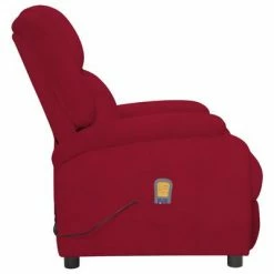 VidaXL Fauteuil de massage inclinable électrique Bordeaux Velours -Fauteuils électriques Soldes image 4 3098409