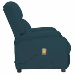 VidaXL Fauteuil de massage inclinable électrique Bleu Velours -Fauteuils électriques Soldes image 4 3098414