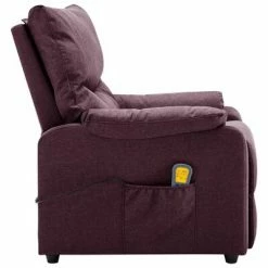 VidaXL Fauteuil inclinable électrique de massage Violet Tissu -Fauteuils électriques Soldes image 4 3098437