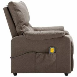 VidaXL Fauteuil inclinable électrique de massage Taupe Tissu -Fauteuils électriques Soldes image 4 3098438