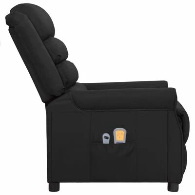 VidaXL Fauteuil inclinable électrique de massage Noir Similicuir 4 VidaXL Fauteuil inclinable électrique de massage Noir Similicuir – Image 4