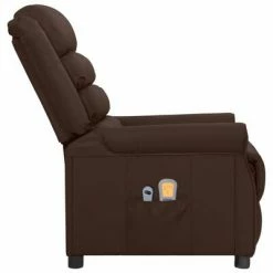 VidaXL Fauteuil inclinable électrique de massage Marron Similicuir -Fauteuils électriques Soldes image 4 3098472
