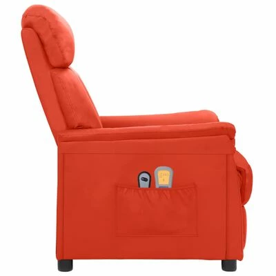 VidaXL Fauteuil de massage inclinable électrique Rouge Similicuir 4 VidaXL Fauteuil de massage inclinable électrique Rouge Similicuir – Image 4