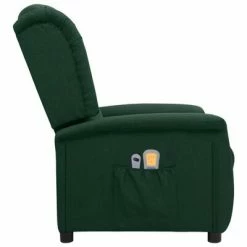 VidaXL Fauteuil de massage inclinable électrique Vert foncé Tissu -Fauteuils électriques Soldes image 4 3098524