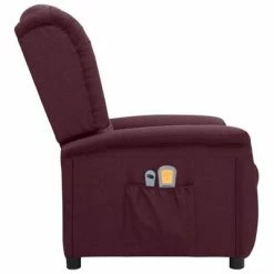VidaXL Fauteuil de massage inclinable électrique Violet Tissu -Fauteuils électriques Soldes image 4 3098525