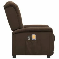 VidaXL Fauteuil inclinable de massage Marron Tissu microfibre 9 VidaXL Fauteuil inclinable de massage Marron Tissu microfibre -Fauteuils électriques Soldes image 4 3098537