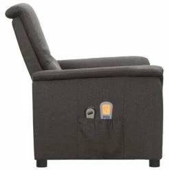 VidaXL Fauteuil de massage inclinable électrique Gris foncé Tissu -Fauteuils électriques Soldes image 4 3098557