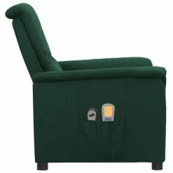 VidaXL Fauteuil de massage inclinable électrique Vert foncé Tissu -Fauteuils électriques Soldes image 4 3098562