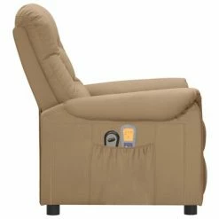 VidaXL Fauteuil inclinable électrique de massage Cappuccino Similicuir 9 VidaXL Fauteuil inclinable électrique de massage Cappuccino Similicuir -Fauteuils électriques Soldes image 4 3098577