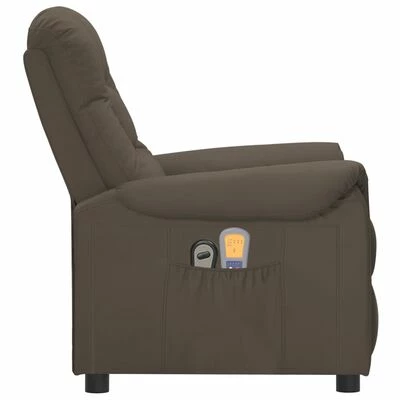 VidaXL Fauteuil inclinable électrique de massage Gris Similicuir 4 VidaXL Fauteuil inclinable électrique de massage Gris Similicuir – Image 4