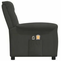 VidaXL Fauteuil inclinable de massage Gris foncé Tissu microfibre -Fauteuils électriques Soldes image 4 3098592