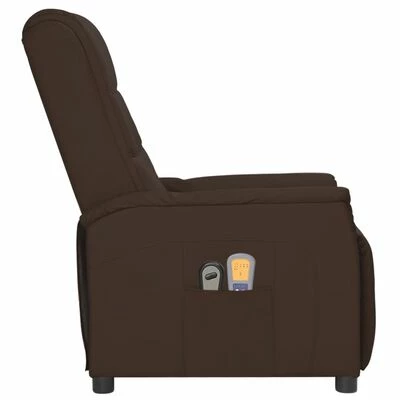 VidaXL Fauteuil inclinable électrique de massage Marron Similicuir 4 VidaXL Fauteuil inclinable électrique de massage Marron Similicuir – Image 4