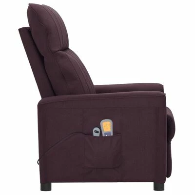 VidaXL Fauteuil électrique de massage Violet Tissu 4 VidaXL Fauteuil électrique de massage Violet Tissu – Image 4