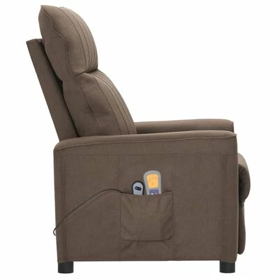 VidaXL Fauteuil électrique de massage Taupe Tissu 4 VidaXL Fauteuil électrique de massage Taupe Tissu – Image 4