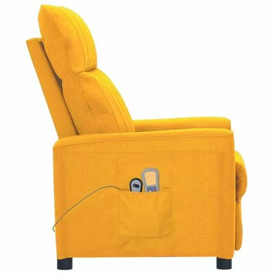 VidaXL Fauteuil électrique de massage Jaune Tissu 4 VidaXL Fauteuil électrique de massage Jaune Tissu – Image 4