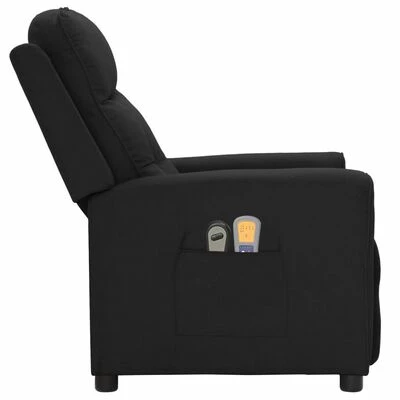 VidaXL Fauteuil électrique de massage Noir Tissu 4 VidaXL Fauteuil électrique de massage Noir Tissu – Image 4