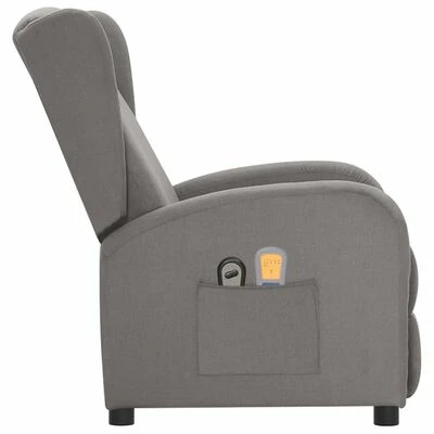 VidaXL Fauteuil électrique de massage Gris clair Tissu 4 VidaXL Fauteuil électrique de massage Gris clair Tissu – Image 4