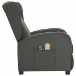 VidaXL Fauteuil électrique de massage Gris foncé Tissu -Fauteuils électriques Soldes image 4 3098938