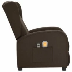 VidaXL Fauteuil électrique de massage Marron foncé Tissu 9 VidaXL Fauteuil électrique de massage Marron foncé Tissu -Fauteuils électriques Soldes image 4 3098942