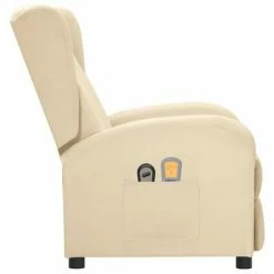 VidaXL Fauteuil électrique de massage Crème Tissu -Fauteuils électriques Soldes image 4 3098946