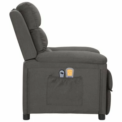 VidaXL Fauteuil électrique de massage Gris foncé Tissu 4 VidaXL Fauteuil électrique de massage Gris foncé Tissu – Image 4