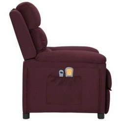 VidaXL Fauteuil électrique de massage Violet Tissu -Fauteuils électriques Soldes image 4 3098982